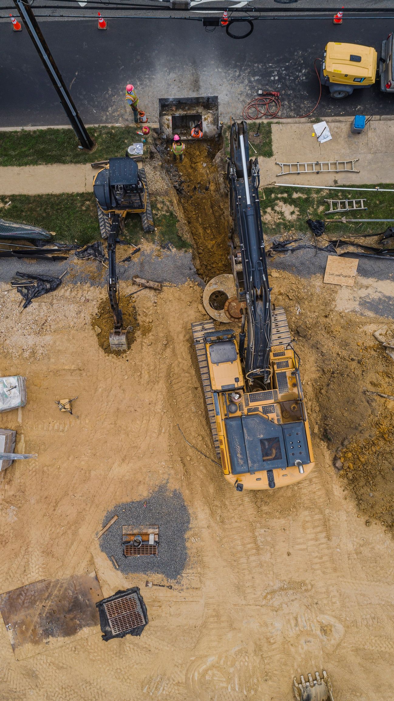 foundation excavation at construction site