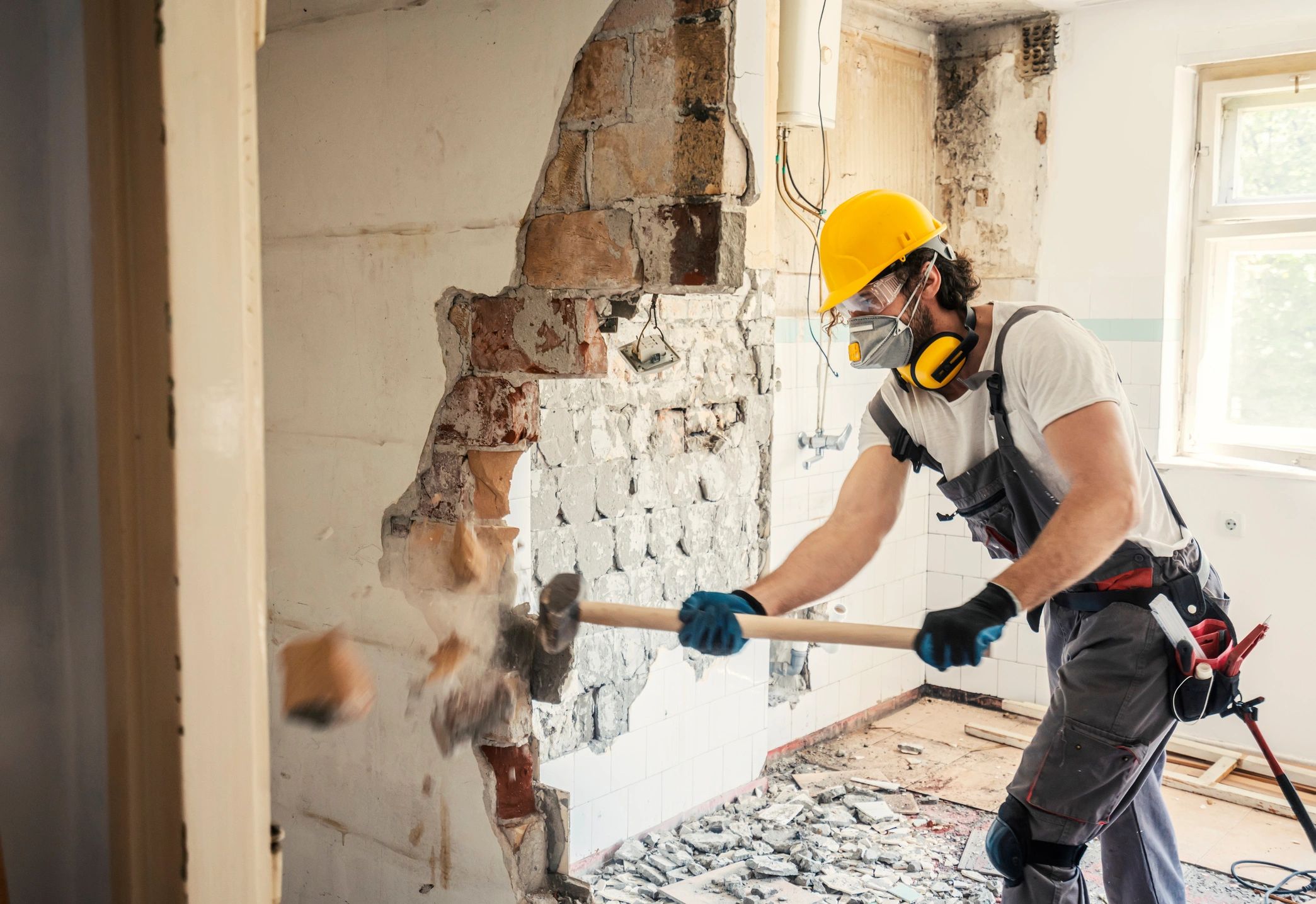 kitchen demolition in progress