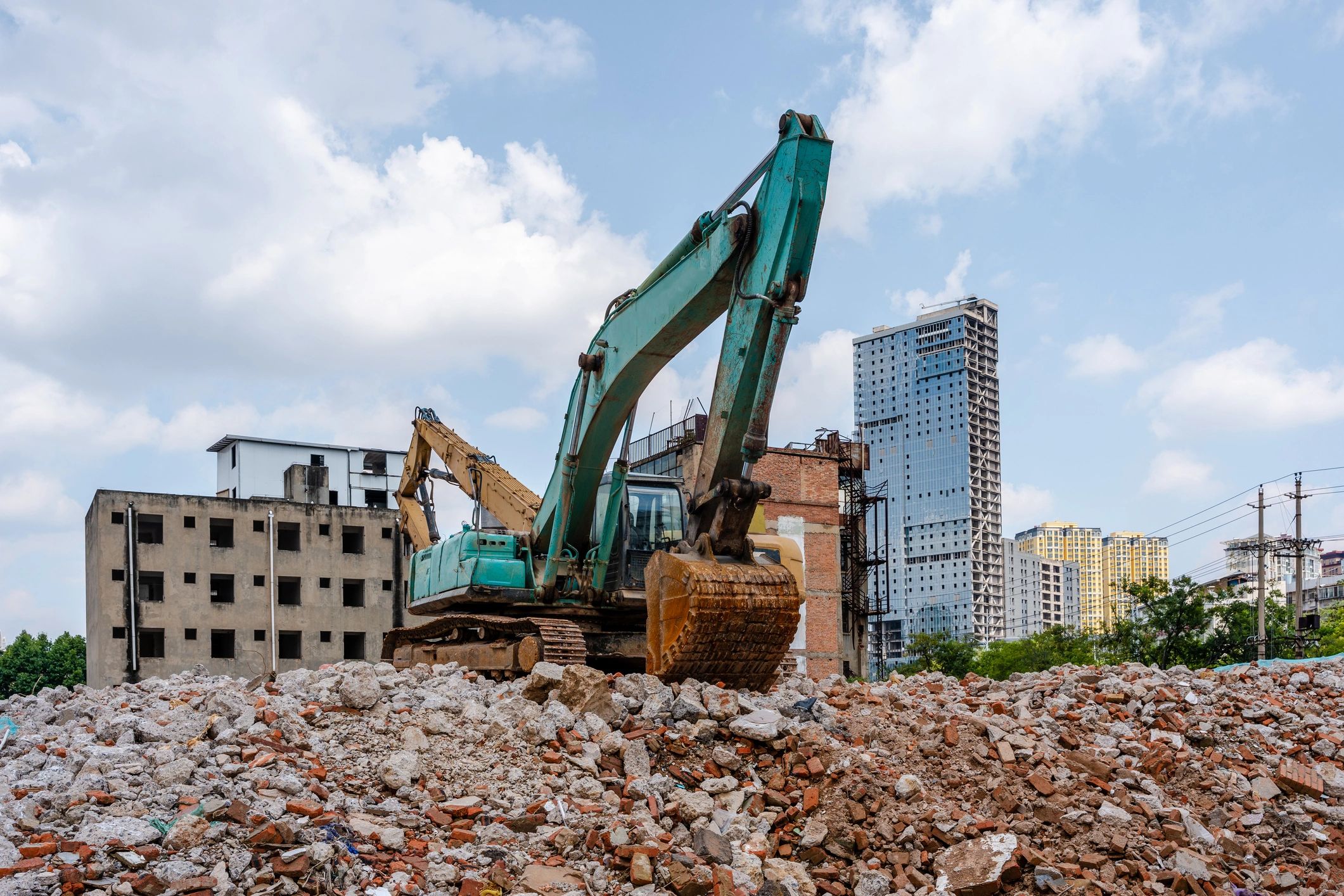 demolition construction site heavy equipment