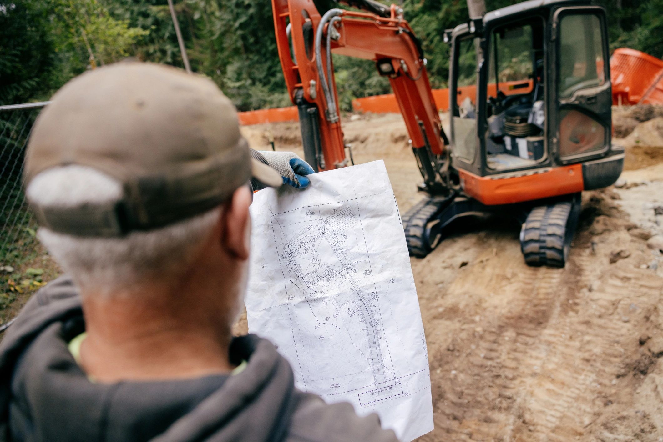 Land clearing with heavy machinery