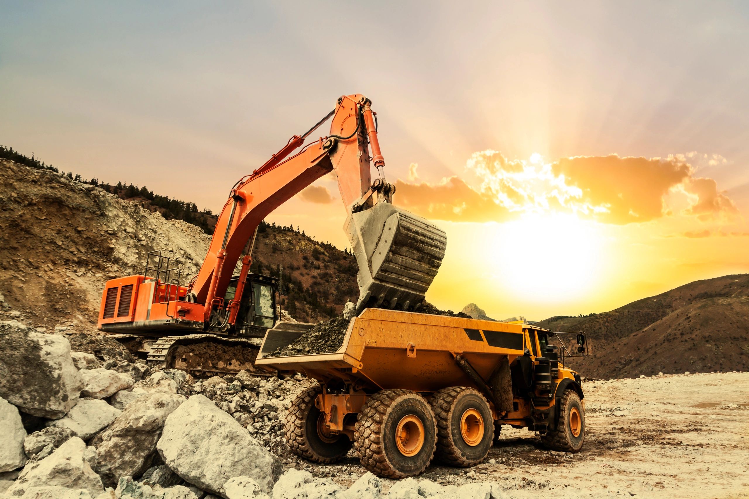 Concrete demolition with heavy equipment